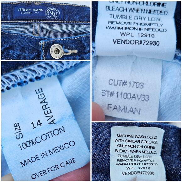 Straight Leg Jeans Plus Size 14 Avg Dark Wash Cotton Denim Venezia High Rise - Picture 4 of 10